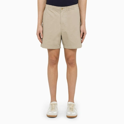 Shop Polo Ralph Lauren Khaki Stretch Cotton Bermuda Shorts In Beige