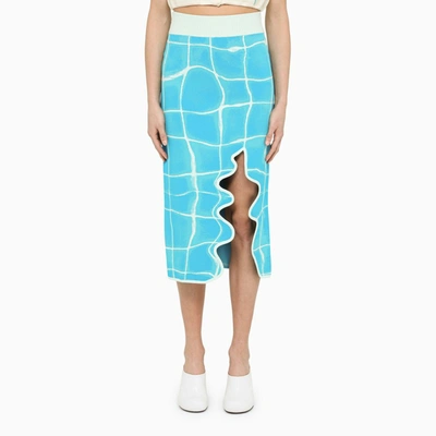Ph5 Bonnie Skirt In Aqua-coloured Jersey In Blue