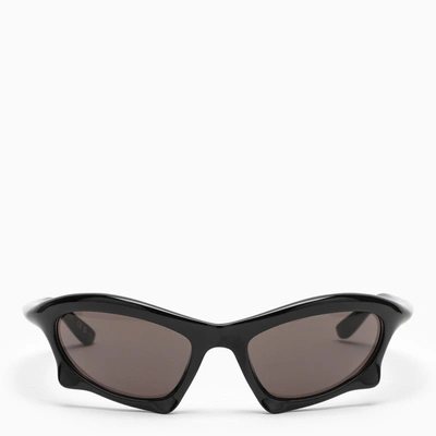 Shop Balenciaga Bat Rectangle Sunglasses Black