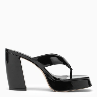 Shop Gia Borghini High Black Patent Leather Sandal