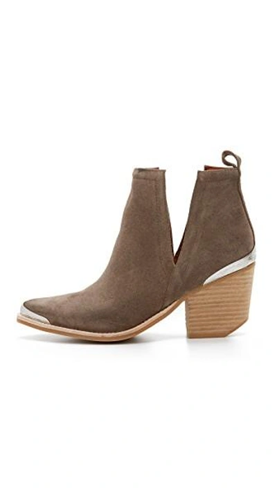 Shop Jeffrey Campbell Cromwell Suede Booties In Taupe