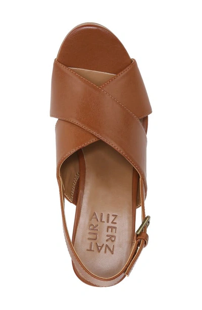 Shop Naturalizer Nylah Slingback Platform Sandal In English Toffee Brown Synthetic