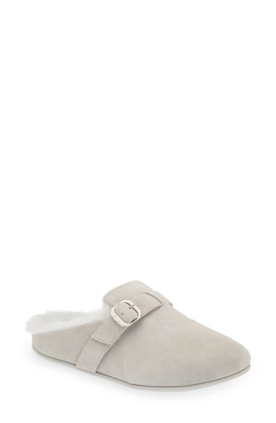 Shop Fitflop Chrissie Genuine Shearling Slipper In Tiptoe Grey