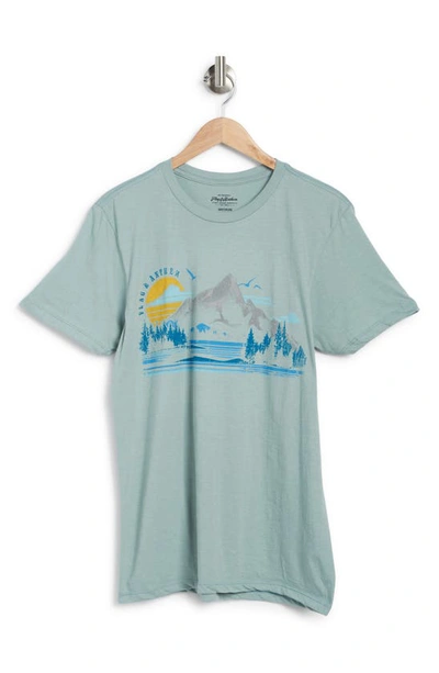 Shop Flag And Anthem Scenic Mountain Short Sleeve T-shirt In Sea Green