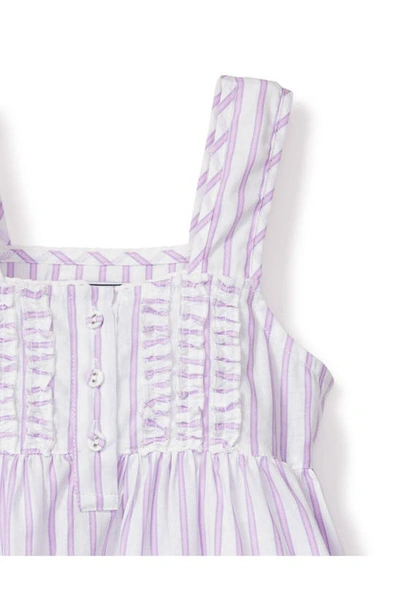 Shop Petite Plume Kids' Stripe French Ticking Nightgown In Purple