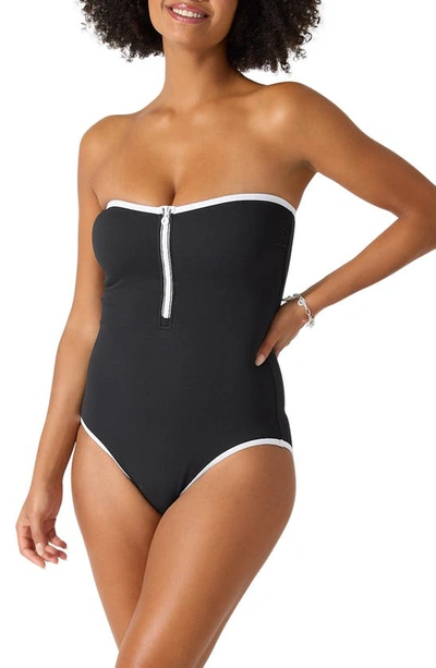 Shop Tommy Bahama Island Cays Cabana Strapless One-piece Swimsuit In Black