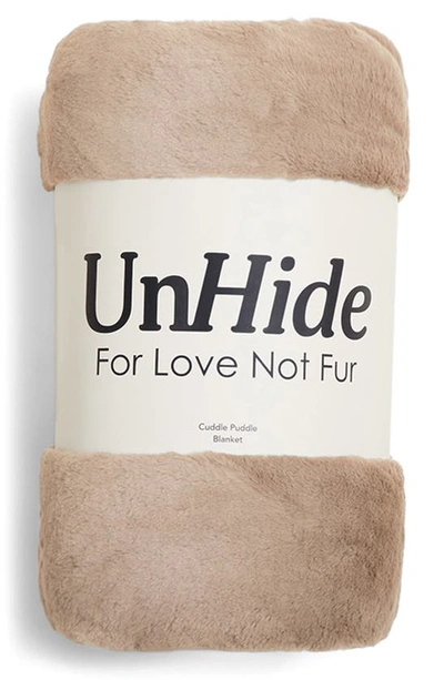 Shop Unhide Cuddle Puddles Plush Throw Blanket In Mocha Shar-pei