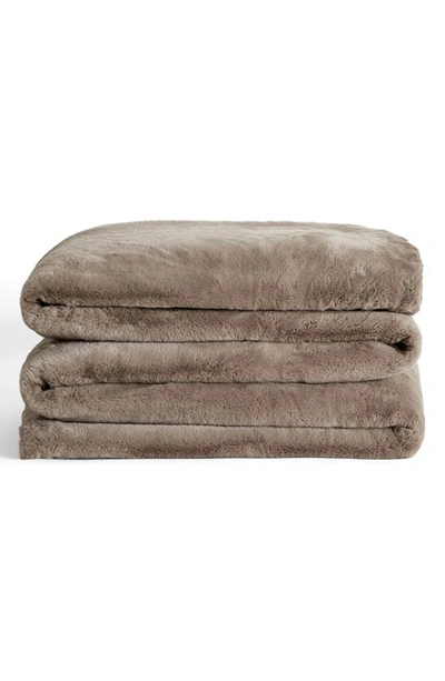 Shop Unhide Cuddle Puddles Plush Throw Blanket In Taupe Ducky
