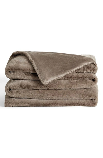 Shop Unhide Cuddle Puddles Plush Throw Blanket In Taupe Ducky
