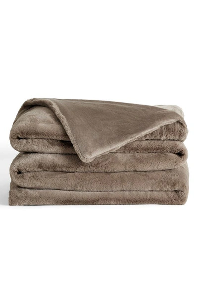 Unhide Lil Marsh Family Faux Fur Blanket In Taupe Ducky