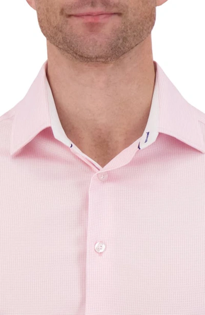 Report Collection Slim Fit Geometric Print Performance Dress Shirt In 24 Pink