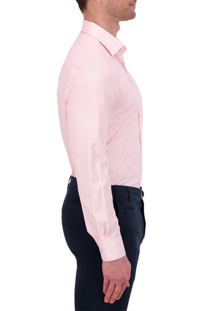 Report Collection Slim Fit Geometric Print Performance Dress Shirt In 24 Pink