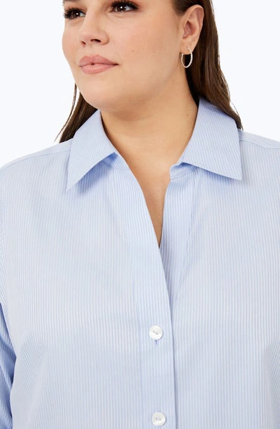Shop Foxcroft Paityn Stripe Non-iron Cotton Shirt In Blue