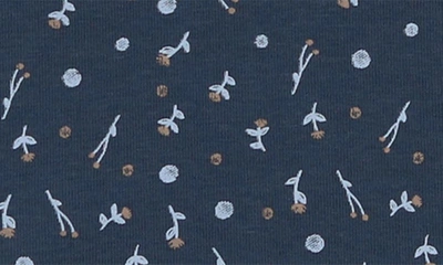 Shop Maniere Floral Print Cotton Knit Romper In Blue
