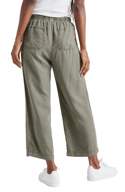 Shop Splendid Angie Crop Wide Leg Pants In Soft Vintage Olive Branch