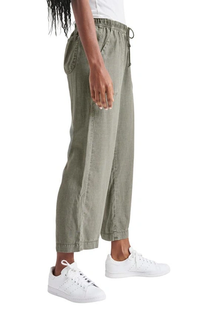 Shop Splendid Angie Crop Wide Leg Pants In Soft Vintage Olive Branch