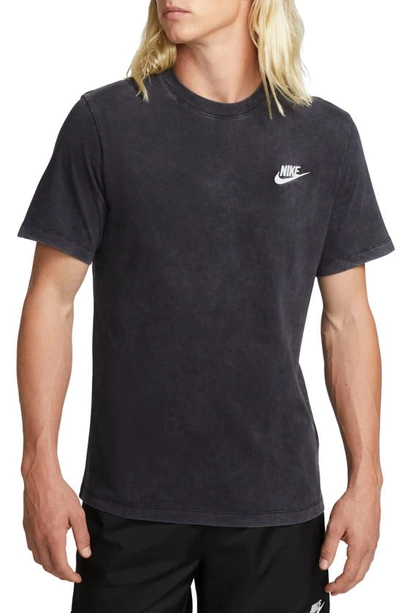 Shop Nike Sportswear Embroidered Logo T-shirt In Black