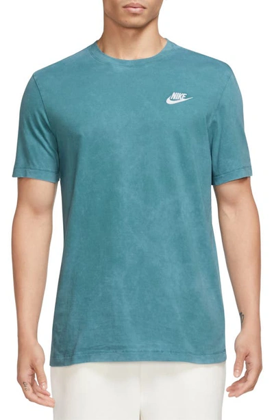 Shop Nike Sportswear Embroidered Logo T-shirt In Mineral Teal