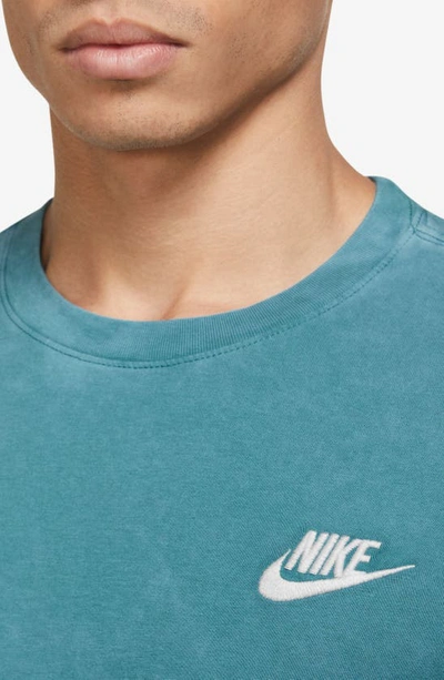 Shop Nike Sportswear Embroidered Logo T-shirt In Mineral Teal