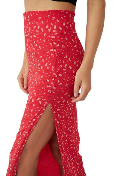 Shop Free People Rosalie Floral Print Mesh Skirt In Cherry Combo