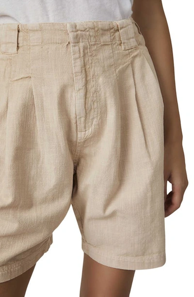 Shop Free People Say So Cotton Trouser Shorts In Pebble