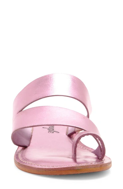 Shop Free People Abilene Toe Loop Sandal In Metallic Pink