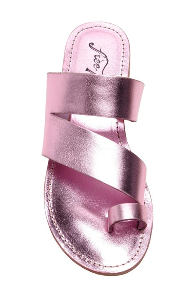 Shop Free People Abilene Toe Loop Sandal In Metallic Pink