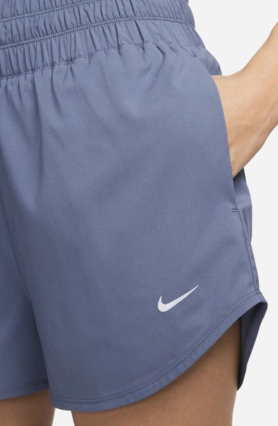 Shop Nike Dri-fit Ultra High Waist 3-inch Brief-lined Shorts In Diffused Blue