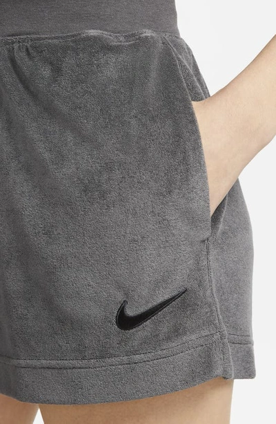 Shop Nike Sportswear Terry Shorts In Anthracite/ Black