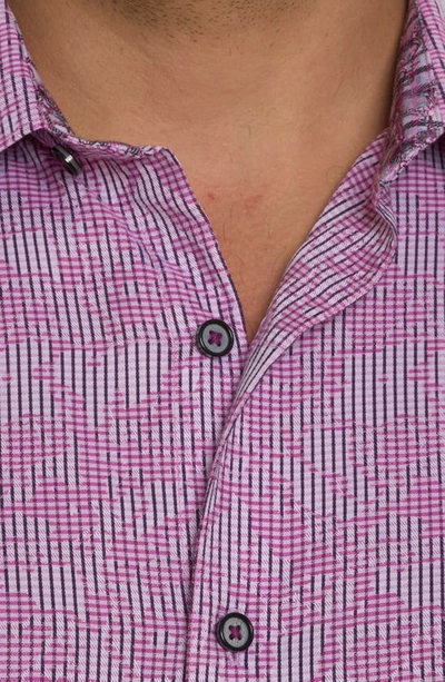Shop Robert Graham Electric Slide Stretch Cotton Button-up Shirt In Purple
