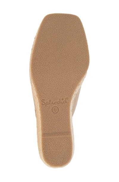 Shop Splendid Britt Espadrille Platform Wedge Slide Sandal In Linen