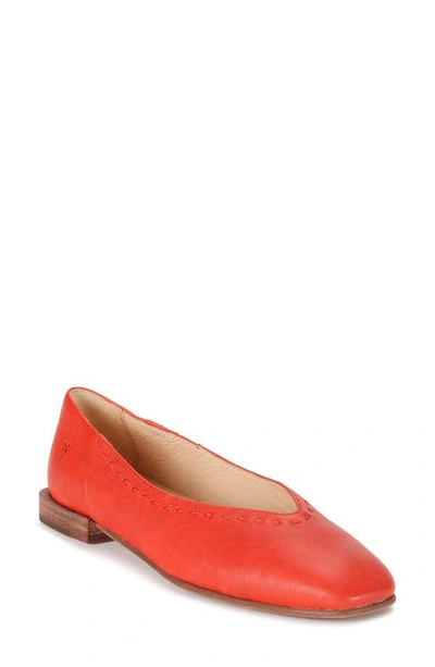 Shop Frye Claire Flat In Red - Veg Sheep