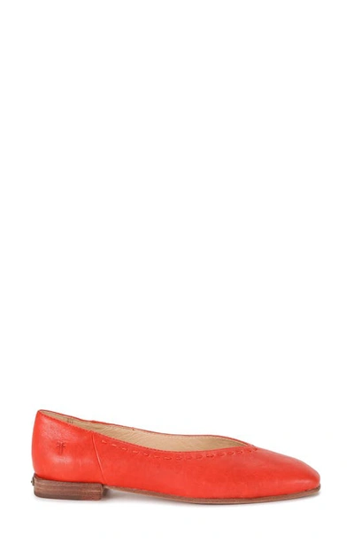 Shop Frye Claire Flat In Red - Veg Sheep