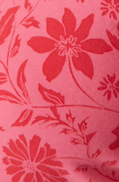 Shop Free People One-shoulder Floral Print Bodysuit In Hot Pink Combo