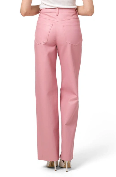 Shop Wayf Faux Leather Straight Leg Pants In Pink