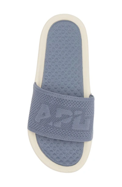 Shop Apl Athletic Propulsion Labs Big Logo Techloom Knit Sport Slide In Slate / Pristine