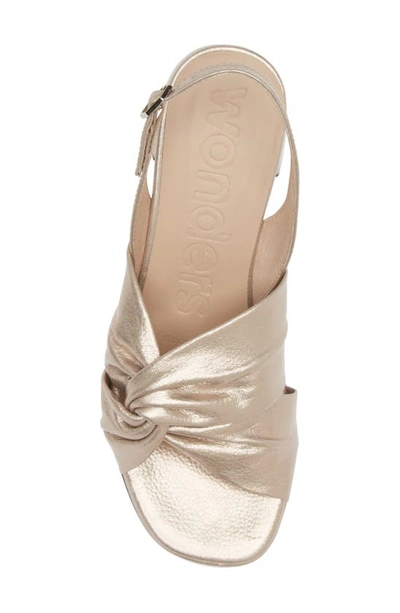 Shop Wonders Knot Detail Block Heel Sandal In Platino