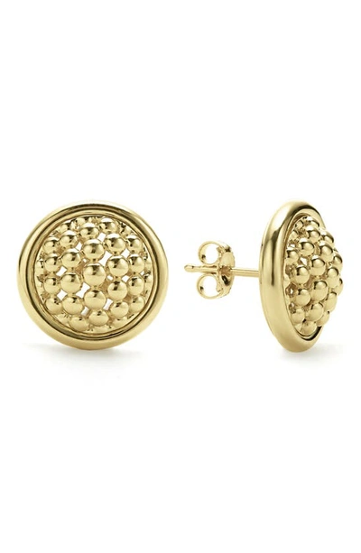 Shop Lagos Meridan Caviar Stud Earrings In Gold