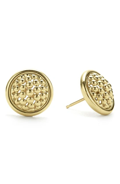 Shop Lagos Meridan Caviar Stud Earrings In Gold