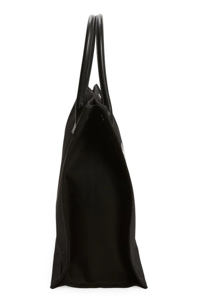 Shop Saint Laurent Noe Rive Gauche Logo Canvas Tote In Noir