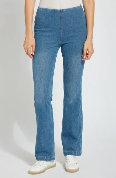 Shop Lyssé High Waist Bootcut Pants In Mid Wash