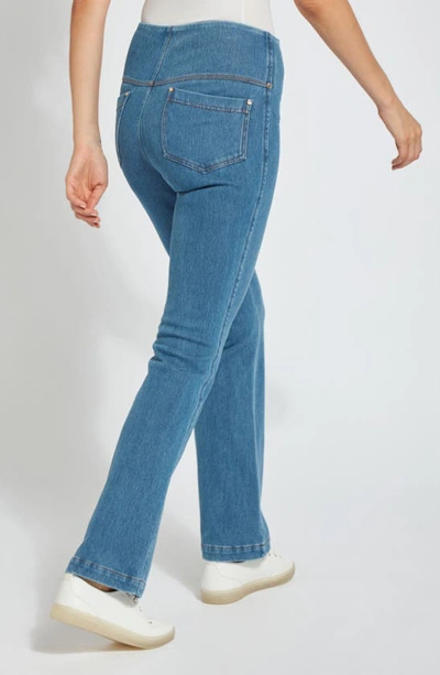 Shop Lyssé High Waist Bootcut Pants In Mid Wash