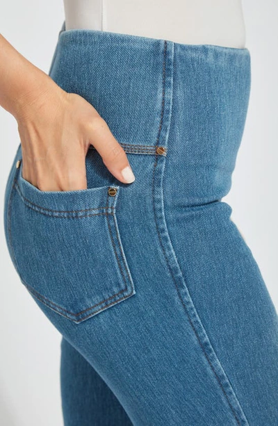 Shop Lyssé High Waist Bootcut Pants In Mid Wash