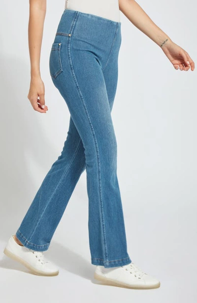 Shop Lyssé High Waist Bootcut Pants In Mid Wash