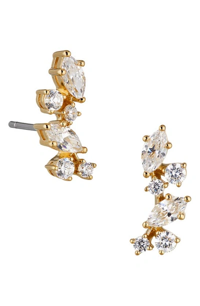 Shop Nadri Flutter Cubic Zirconia Stud Earrings In Gold