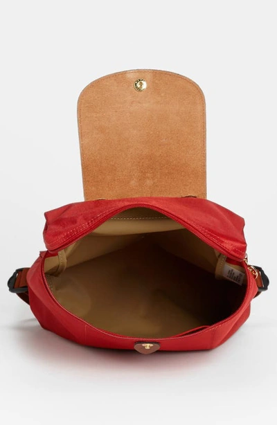 Shop Longchamp Le Pliage Nylon Canvas Backpack In Red