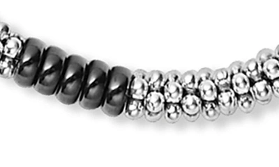 Lagos Sterling Silver Black Caviar Beaded Necklace In Black
