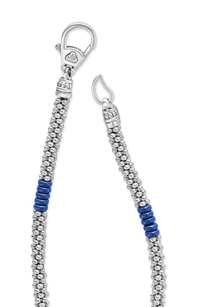 Lagos Blue Caviar Ceramic Station Necklace In Blue