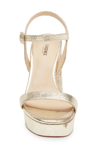 Shop L Agence Odila Platform Sandal In Gold