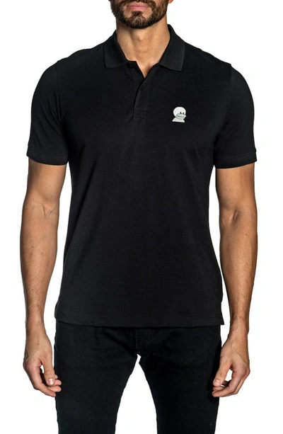 Shop Jared Lang X Nft New World Monks Embroidered Polo In Black